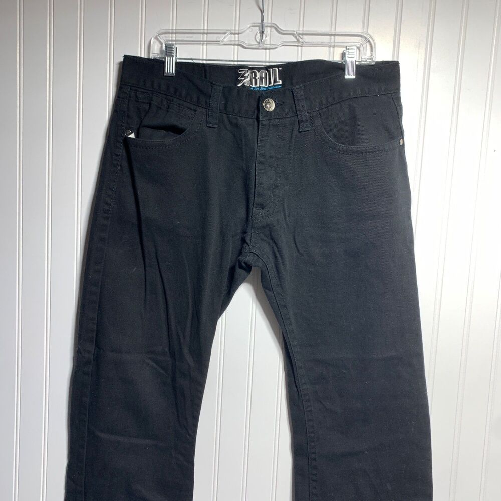 Third Rail Mens 36x32 Black Denim Y2k Straight Leg Jeans Streetwear